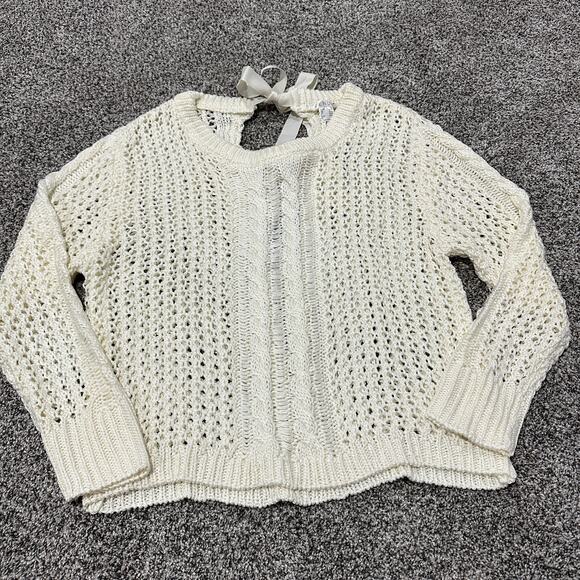 New with tags, VENUS Bow Tie Crochet Sweater, Cream, Size XL - Picture 15 of 15